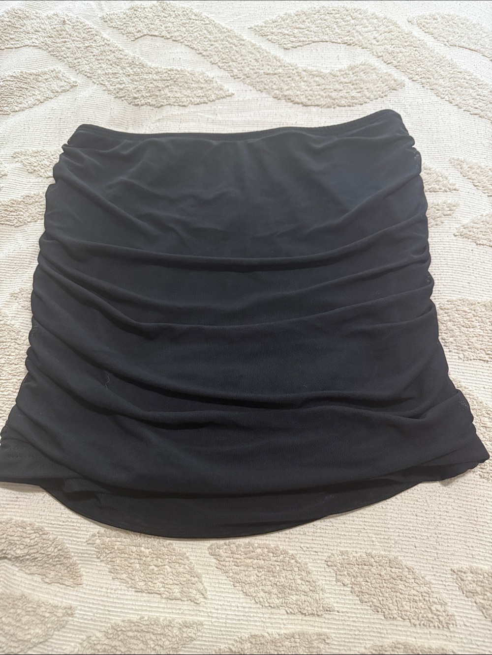 SHEIN Black Ruched Mini Skirt